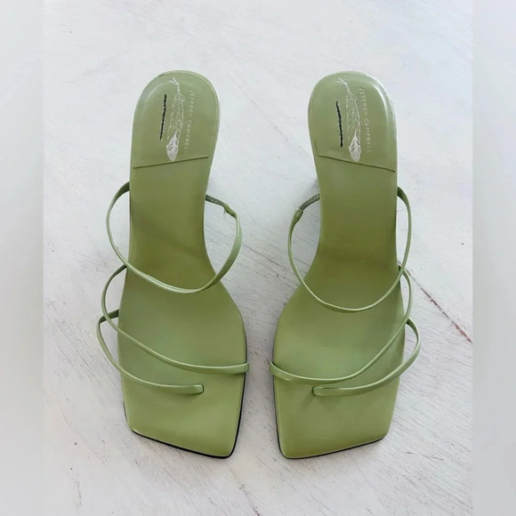 Free People Jeffrey Campbell Palate Strappy Wedge in Green Size 7.5 NWOT - Picture 2 of 8